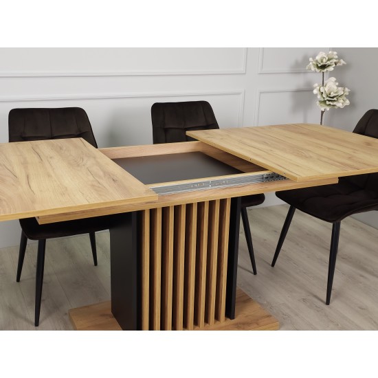 Стол обеденный раскладной TREND D-C MAX 160(210)x90 Дуб крафт золотой / Черный 13
