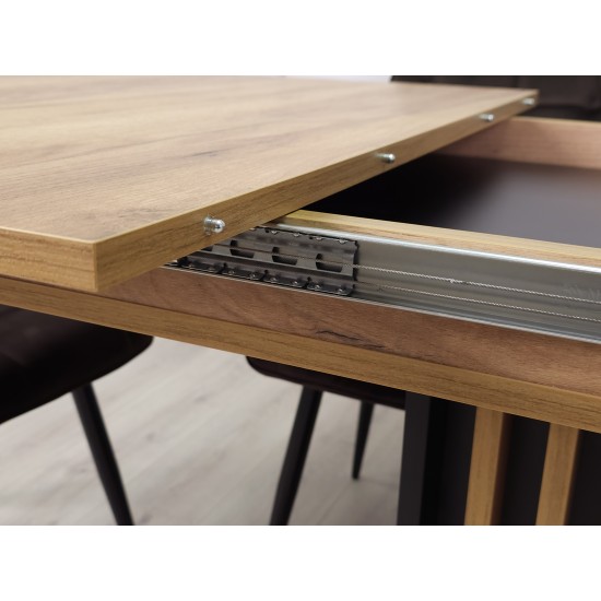 Стол обеденный раскладной TREND D-C MAX 160(210)x90 Дуб крафт золотой / Черный 12