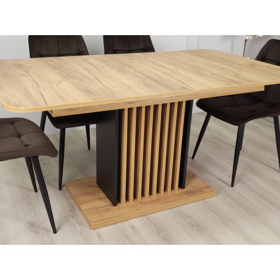 Стол обеденный раскладной TREND D-C MAX 160(210)x90 Дуб крафт золотой / Черный 6