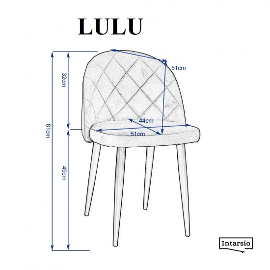 Стілець LULU чорний каркас/сірий 11
