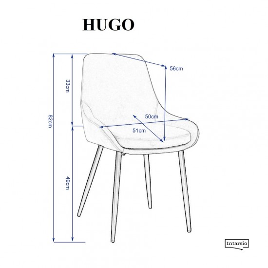 Стул кухонный HUGO черный каркас/черный 3
