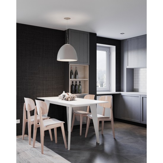 Стіл обідній розкладний MILANO 80x120(160) Білий 8