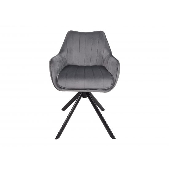 Стул кухонный SALVIA Черный каркас / Серый велюр с механизмом 180º 2