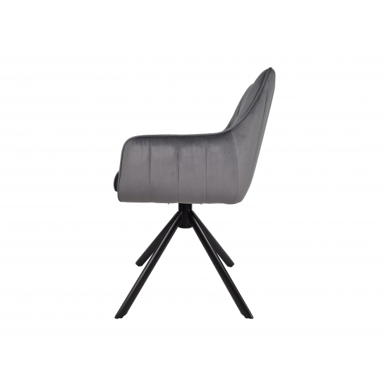 Стул кухонный SALVIA Черный каркас / Серый велюр с механизмом 180º 3