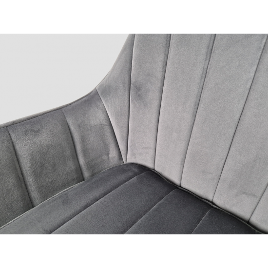 Стул кухонный SALVIA Черный каркас / Серый велюр с механизмом 180º 6