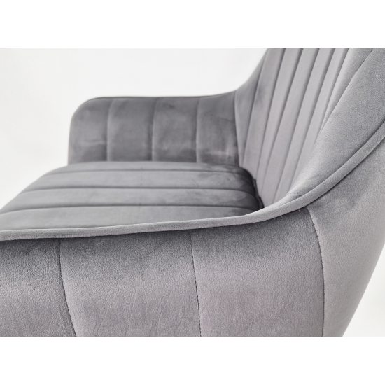 Стул кухонный SALVIA Черный каркас / Серый велюр с механизмом 180º 7