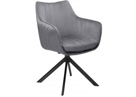 Стул кухонный SALVIA Черный каркас / Серый велюр с механизмом 180º