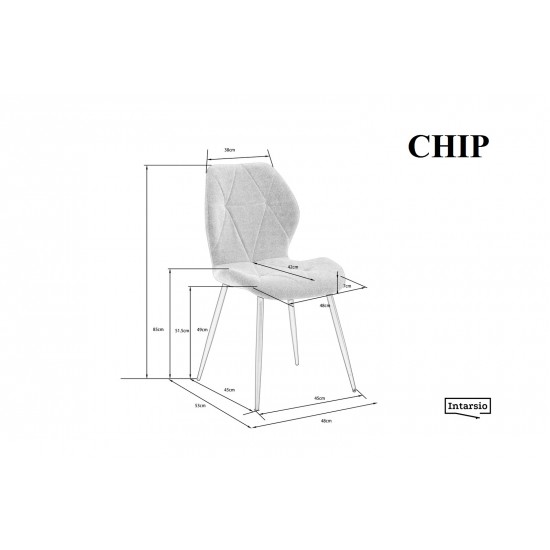 Стілець CHIP Чорний каркас / Графіт тк. 10
