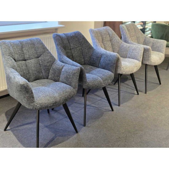 Стул кухонный STEFAN Черный каркас / Темно-серая ткань 11