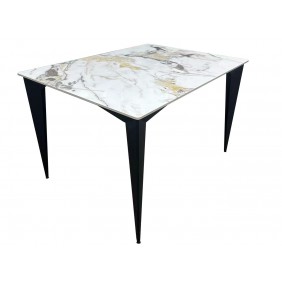 Стол NORMAN CERAMIC 120*90 gold Phoenix глянец / Черный каркас