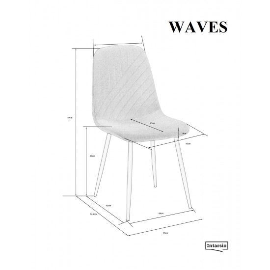 Стул кухонный WAVES Черный каркас / Графит ткань 8