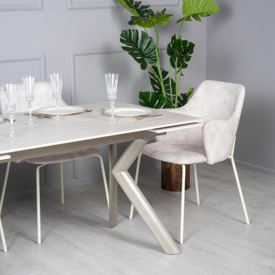 Стул Белла Металл сиденье Ткань 580x530x850 кремовый 3