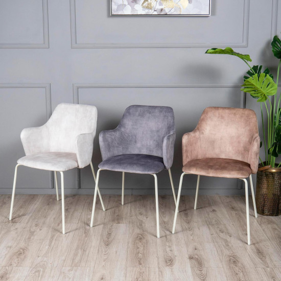 Стул Белла Металл сиденье Ткань 580x530x850 кремовый 5