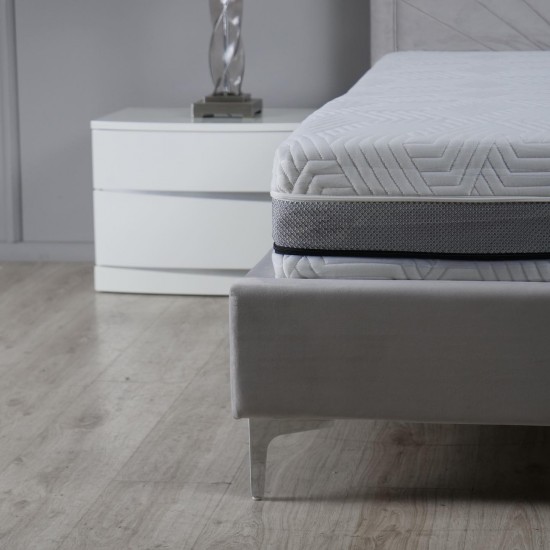 Кровать 1,6 Клер ткань светло-серый 6