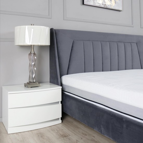 Ліжко 1,8 Містері, з тканини, Сірий 4