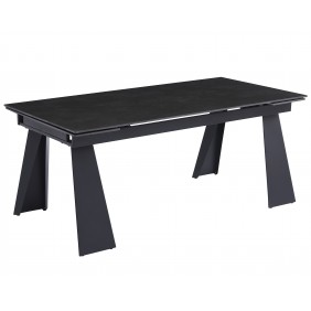 Стол раскладной керамический ARNOLD CERAMIC 180(240)*90 Wic dark grey мат / Черный каркас