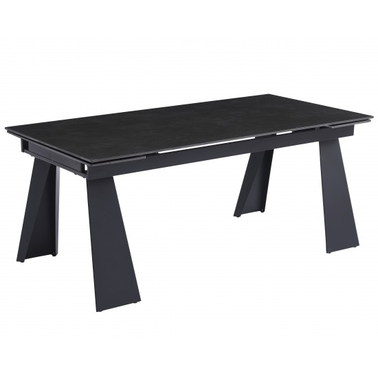 Стол раскладной керамический ARNOLD CERAMIC 180(240)*90 Wic dark grey мат / Черный каркас 1