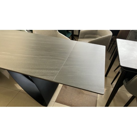 Стол раскладной керамический WILLIAM CERAMIC 180(260)*90 Песчаный камень / Черный каркас 7