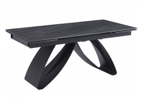 Стол раскладной керамический WILLIAM CERAMIC 180(260)*90 Песчаный камень / Черный каркас