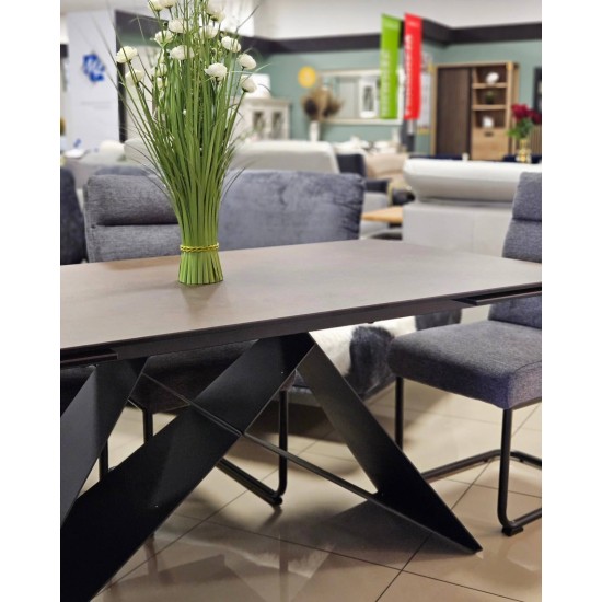 Стол обеденный раскладной WESTIN CERAMIC Бронзовый Ossido Bruno / Черный мат (160-240)X90 WESTINBROC160 8