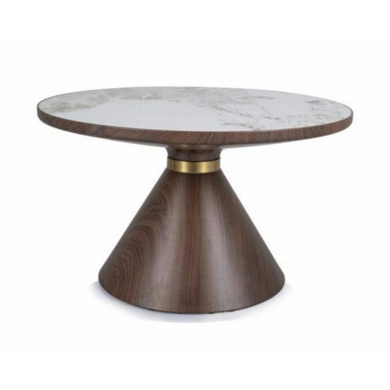 Журнальный столик NAPA A Белый / Бронза Диаметр 70x43 NAPAABBR 1