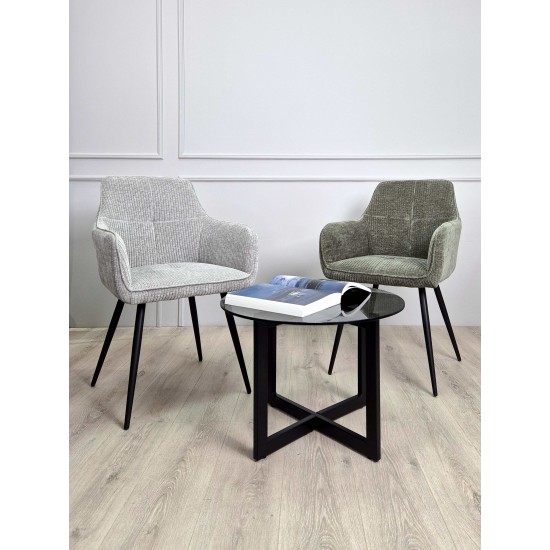 Стул кухонный Oliver Черный каркас / Зеленая ткань вельвет 8