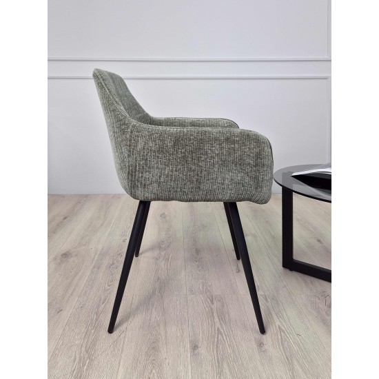 Стул кухонный Oliver Черный каркас / Зеленая ткань вельвет 7