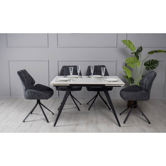 Стул Соло крутящийся металл сиденье ткань 57x60x90.5 Графит 10