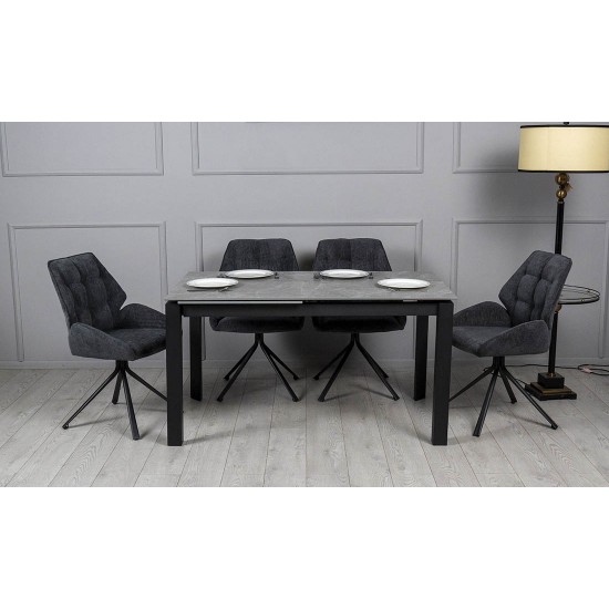 Стул Соло крутящийся металл сиденье ткань 57x60x90.5 Графит 13