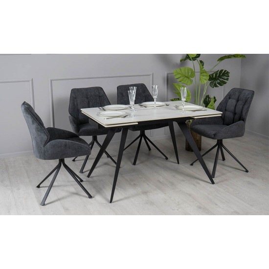Стул Соло крутящийся металл сиденье ткань 57x60x90.5 Графит 8