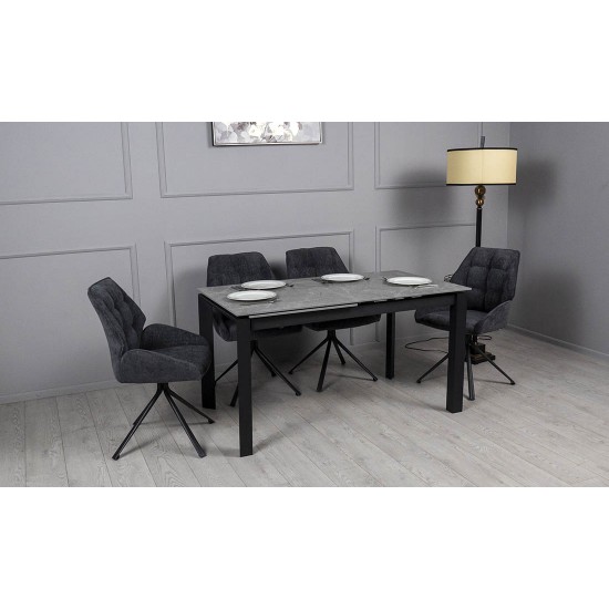 Стул Соло крутящийся металл сиденье ткань 57x60x90.5 Графит 12