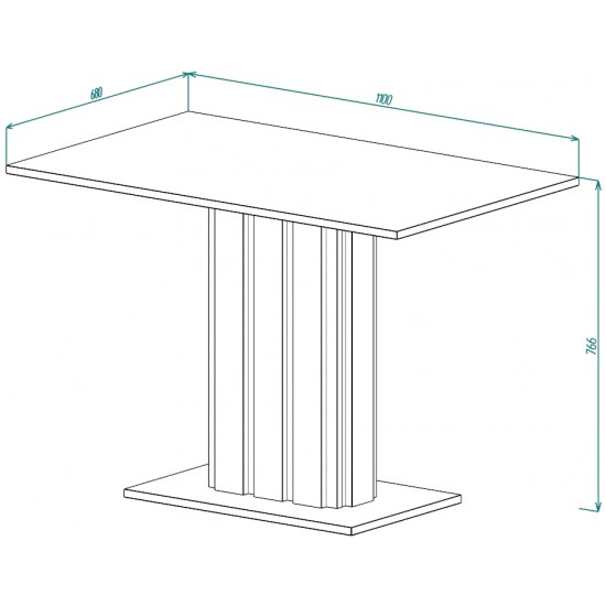Стіл обідній  STARLINE D/C 68x110 Дуб крафт білий / Чорний 5