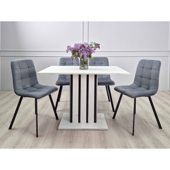 Стіл обідній  STARLINE D/C 68x110 Дуб крафт білий / Чорний 3