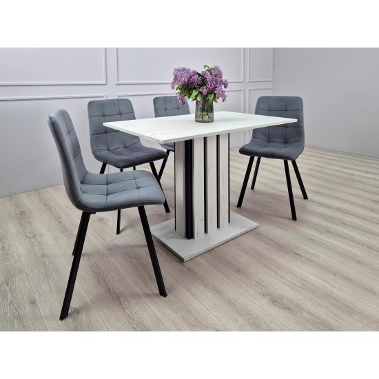 Стіл обідній  STARLINE D/C 68x110 Дуб крафт білий / Чорний 4