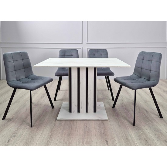 Стіл обідній  STARLINE D/C 68x110 Дуб крафт білий / Чорний 2