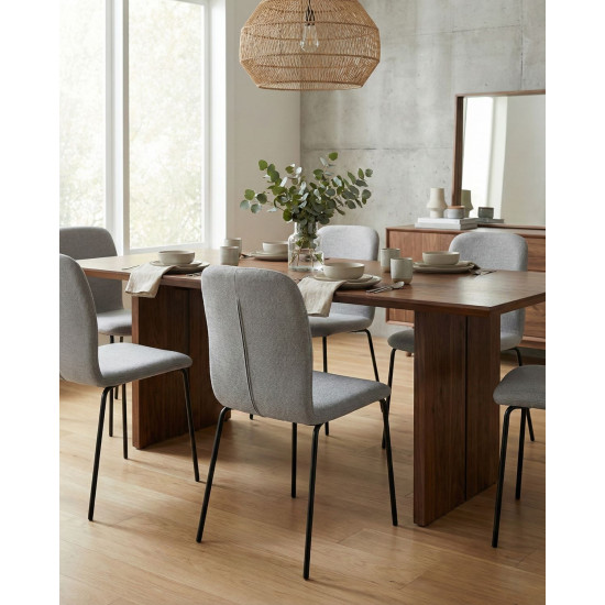 Стілець кухонний NAVY Чорний каркас/Світло-сірий тканина 3