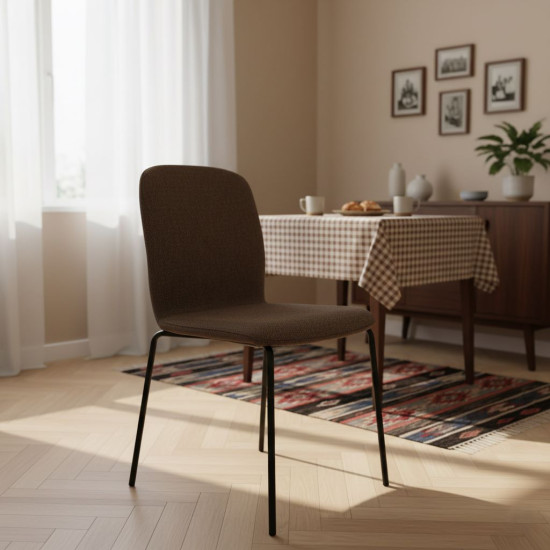 Стул кухонный NAVY Черный каркас/Глиняная серая ткань 3