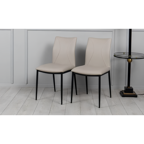 Стул Слим металл сиденье экокожа 44x57x86,5 см Бежевый 7