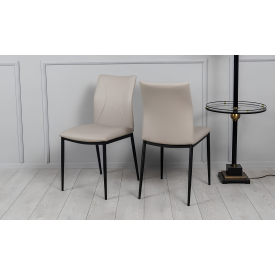 Стул Слим металл сиденье экокожа 44x57x86,5 см Бежевый 8