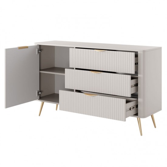 Комод Ланте/Lante 1-дверный с 3 ящиками 1D3S/138 Бежевый Ш138xВ81 см. 4