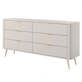 Комод Ланте/Lante с 6 ящиками 6S/163 Бежевый Ш163xВ81 см.