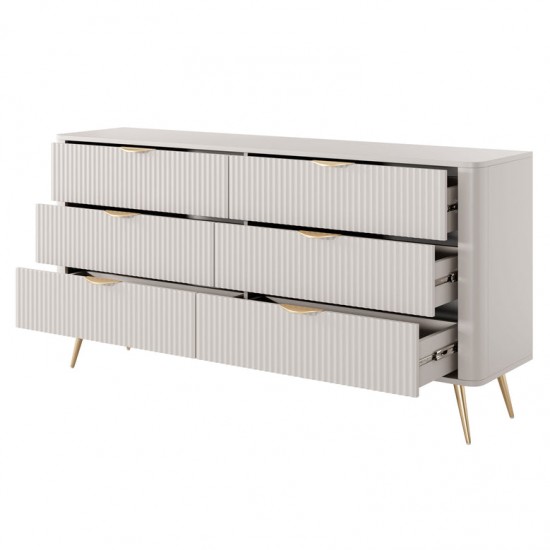 Комод Ланте / Lante з 6 шухлядами 6S/163 Беж Ш163xВ81 см. 4
