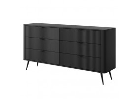 Комод Ланте/Lante с 6 ящиками 6S/163 Черный Ш163xВ81 см.
