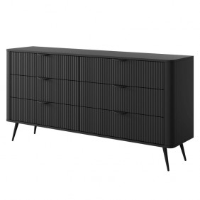 Комод Ланте/Lante с 6 ящиками 6S/163 Черный Ш163xВ81 см.