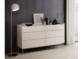 Комод Левел/Level с 6 ящиками 6S/153 Бежевый/дуб сканди Ш153xВ82 см.