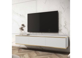 Тумба під телевізор навісна Оро / Oro 3-дверна RTV175 MDF Білий Ш175xВ30 см.