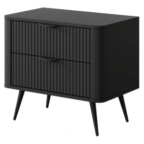 Тумба прикроватная Ланте/Lante с 2 ящиками 2S Черный Ш63xВ55 см.