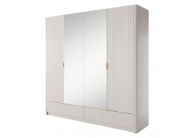 Шафа для одягу Ланте / Lante 4-дверна з дзеркалом 4D2S/213 Беж Ш213xВ208 см.