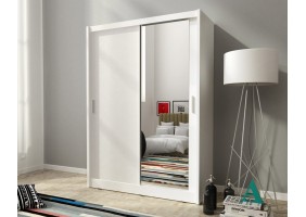 Шкаф-купе Мая / Maja 130 2-дверный с зеркалом Белый 130х62х200 см.