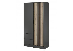 Шкаф для одежды Нелли / Nelly 2D 2-дверный Графит/дуб артизан 105х51х200 см.